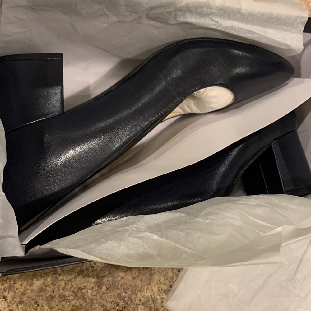 Nine West Issa dark blue leather dress shoes - Picture 7 of 8